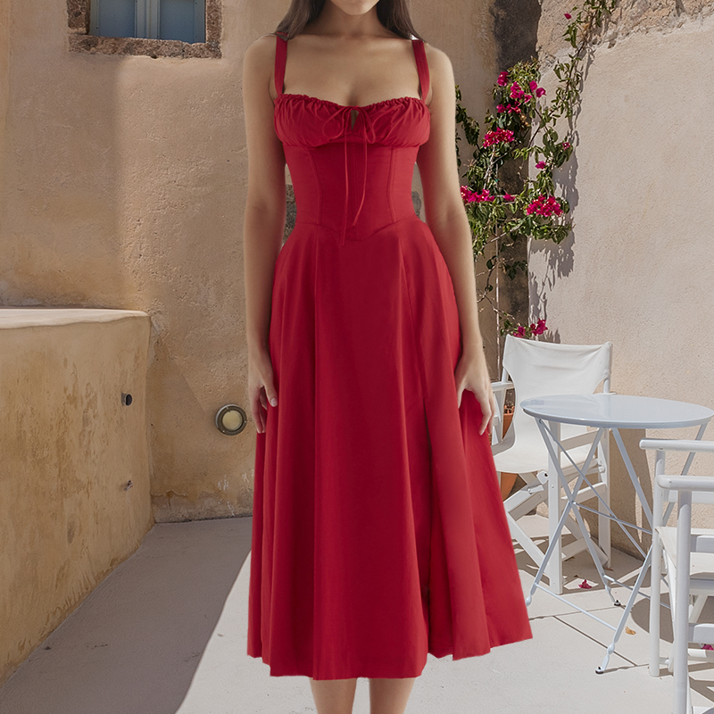 Robe d'été Bustier à Imprimé Carmen