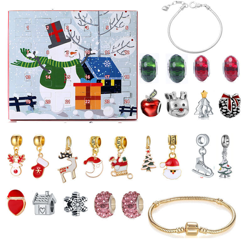 Calendrier de compte à rebours de 24 jours, ensemble de bracelets de calendrier de l'avent de noël à faire soi-même