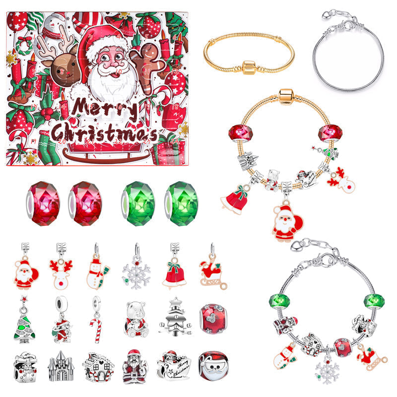 Calendrier de compte à rebours de 24 jours, ensemble de bracelets de calendrier de l'avent de noël à faire soi-même