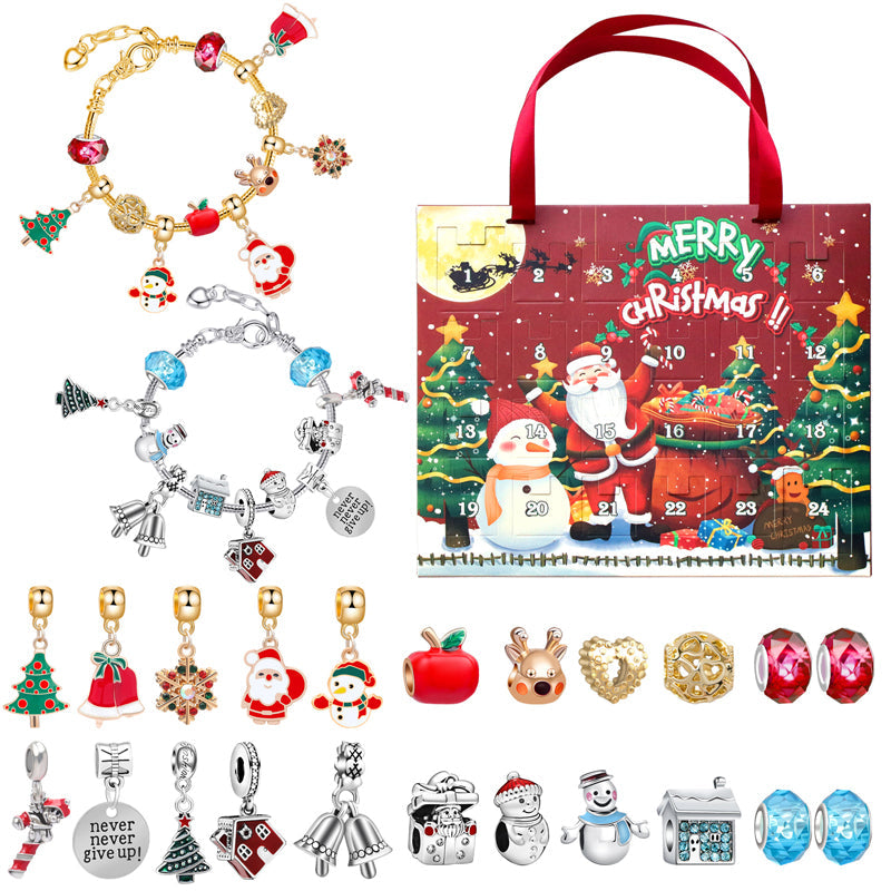 Calendrier de compte à rebours de 24 jours, ensemble de bracelets de calendrier de l'avent de noël à faire soi-même