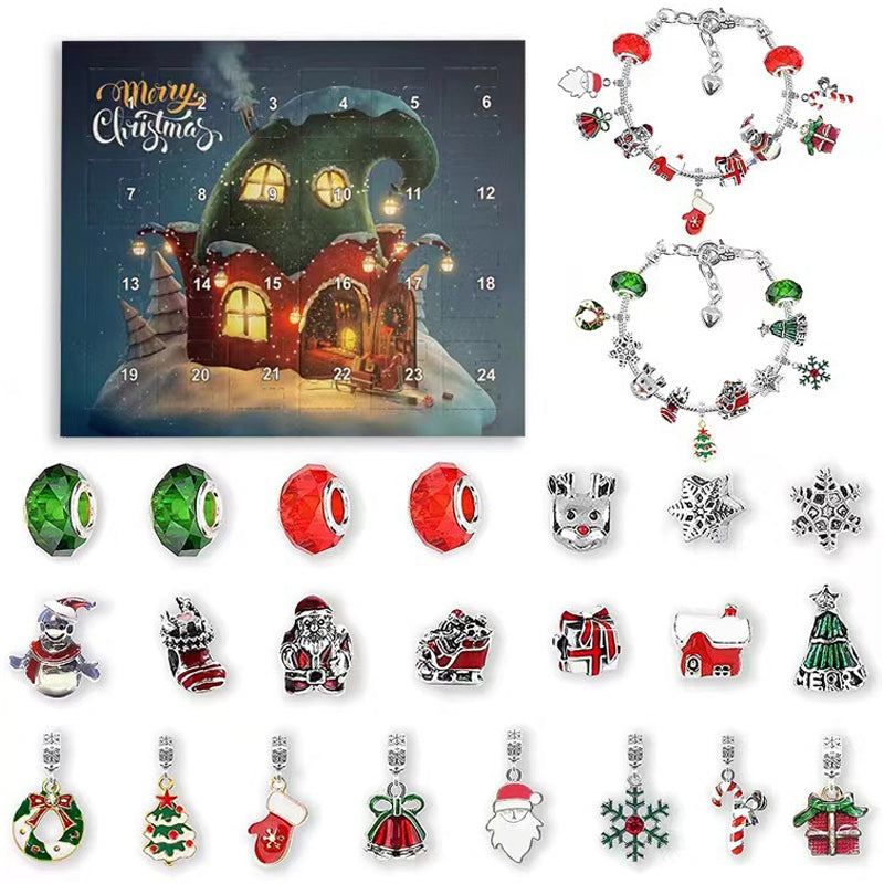 Calendrier de compte à rebours de 24 jours, ensemble de bracelets de calendrier de l'avent de noël à faire soi-même