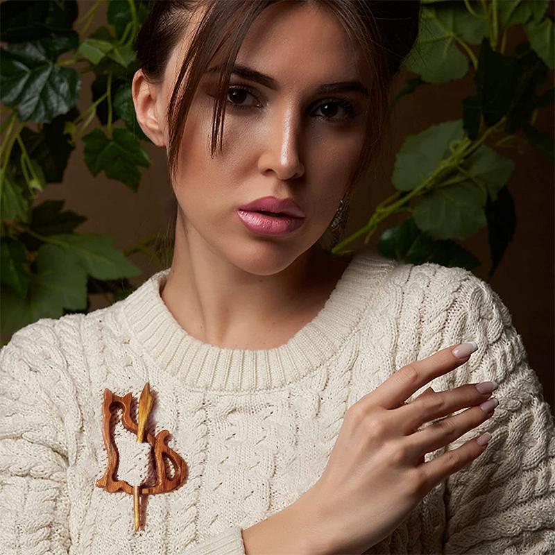 đ„Broche Broche avec Motif Animal en Bois