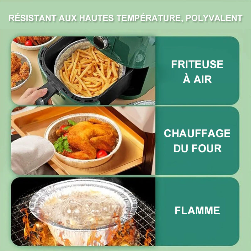 Doublures de Friteuse à Air Réutilisables en Papier d'Aluminium