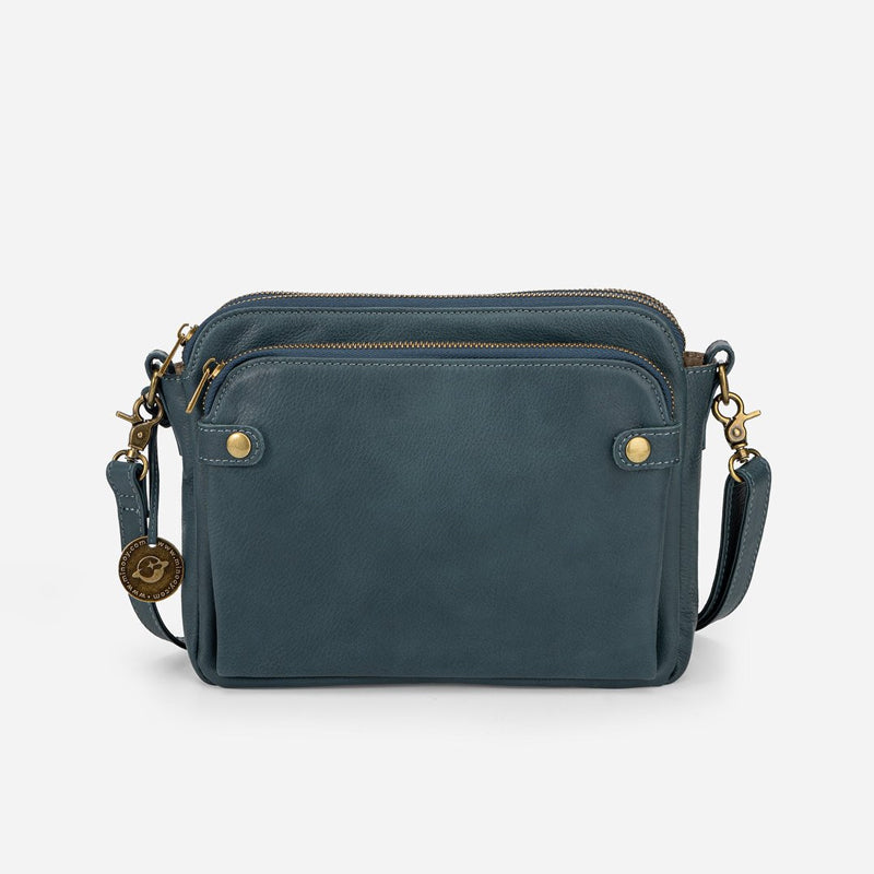 Sac à bandoulière et pochette en cuir à trois couches