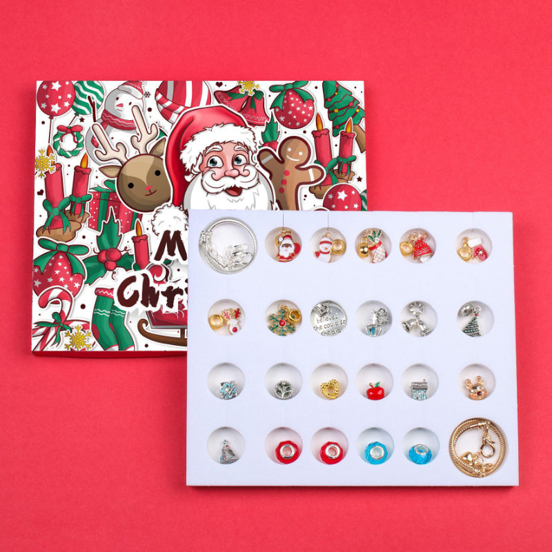Calendrier de compte à rebours de 24 jours, ensemble de bracelets de calendrier de l'avent de noël à faire soi-même
