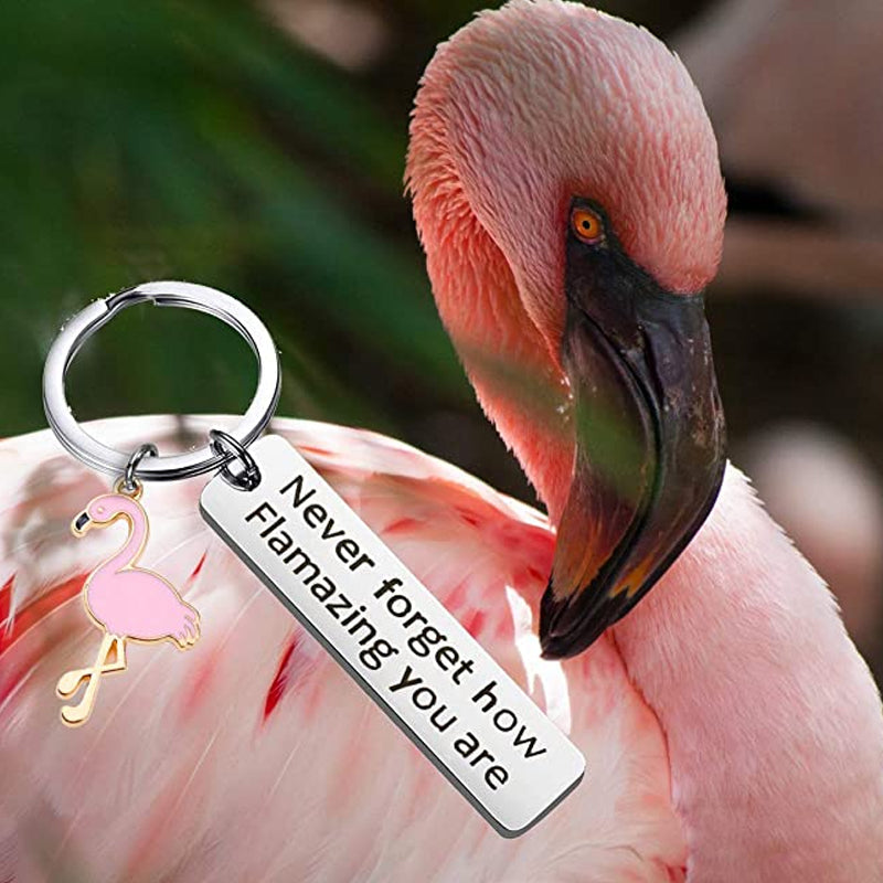 Porte-clés Flamant Rose Motivant