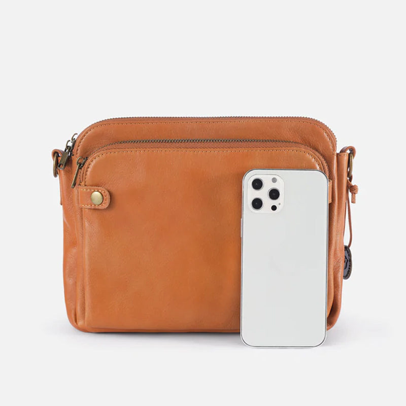 Sac à bandoulière et pochette en cuir à trois couches