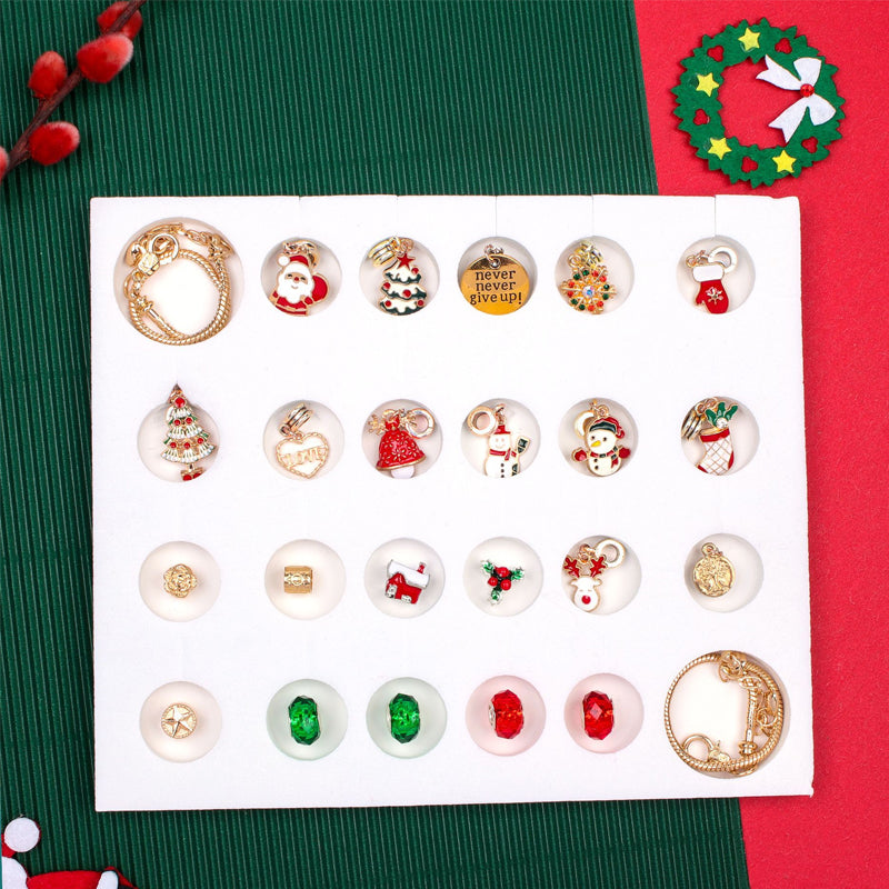 Calendrier de compte à rebours de 24 jours, ensemble de bracelets de calendrier de l'avent de noël à faire soi-même