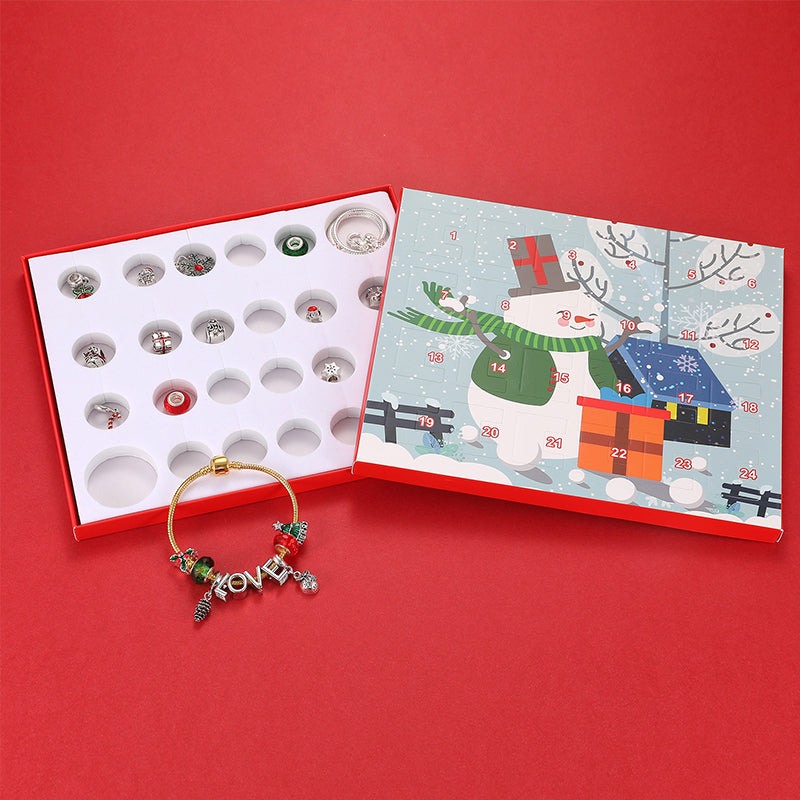 Calendrier de compte à rebours de 24 jours, ensemble de bracelets de calendrier de l'avent de noël à faire soi-même