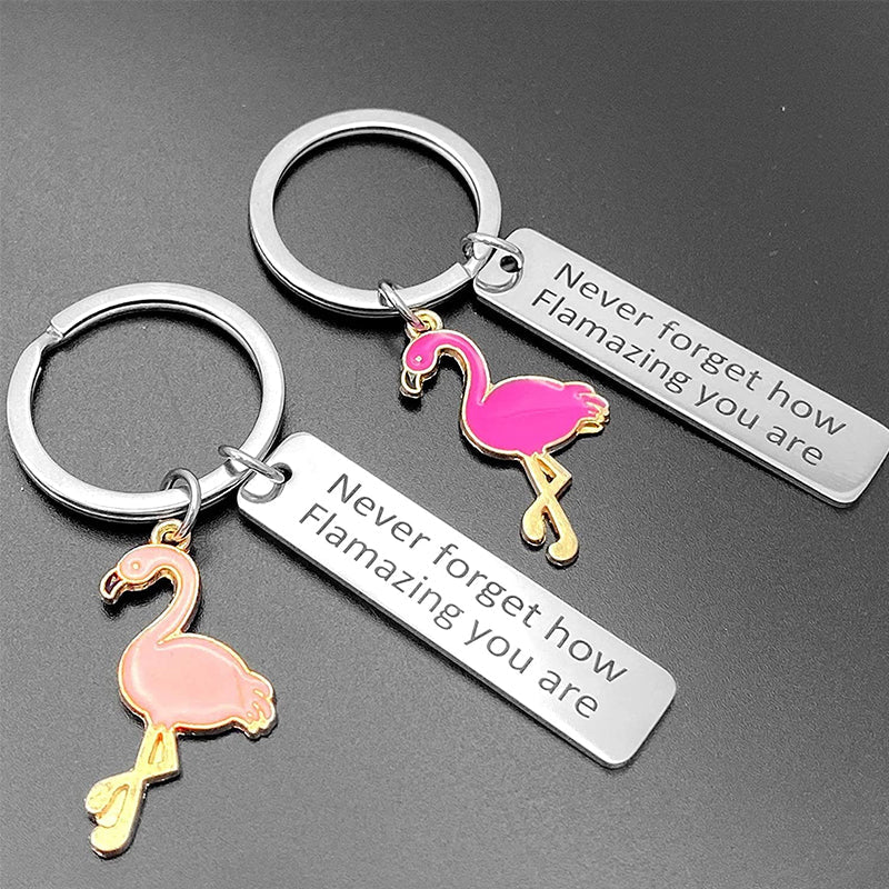 Porte-clés Flamant Rose Motivant