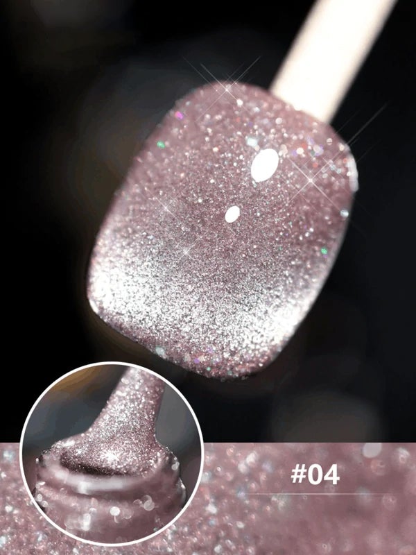 🎉Vernis à Ongles œil de Chat Laser Diamanté