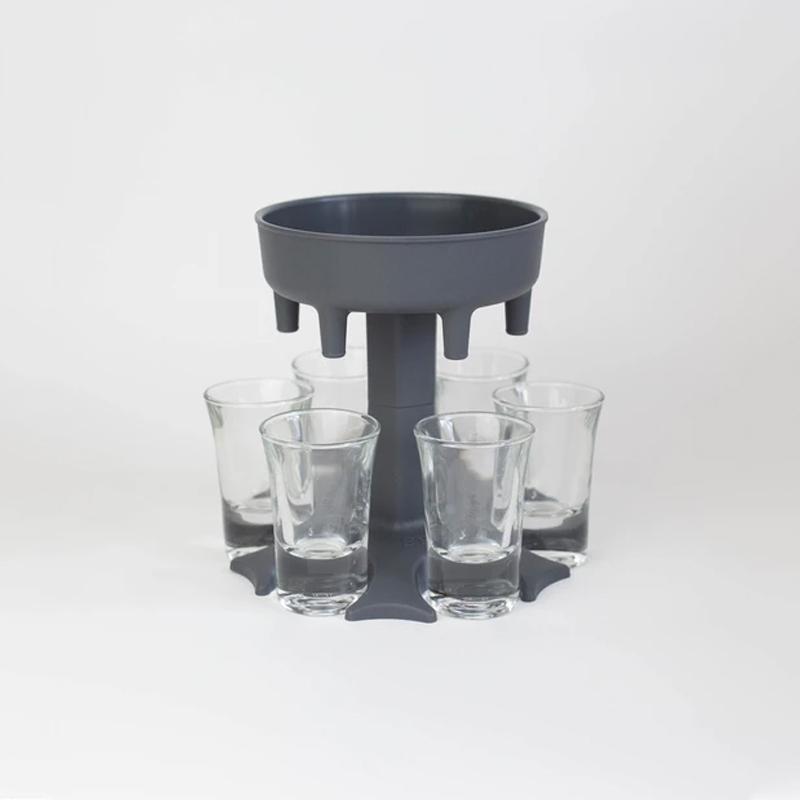 2 en 1 Distributeur et Support de Verre, 6 Coups