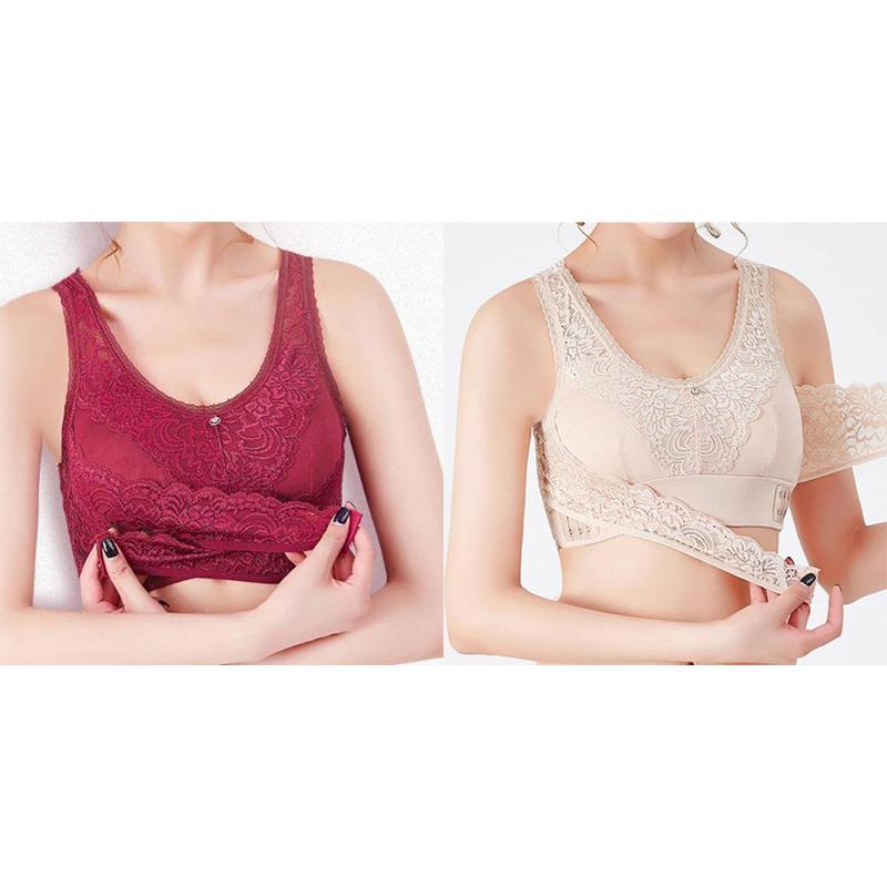 Soutien-gorge sans armatures en dentelle avec boucle latérale sur le côté