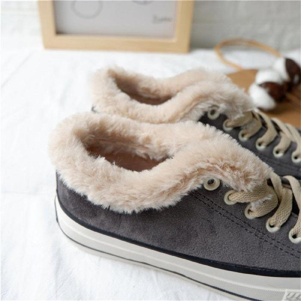 Chaussures de sport en fourrure hiver pour femmes