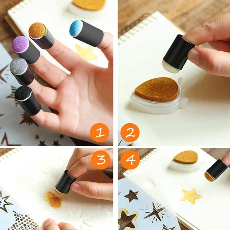 🧑🎨Couverture de doigt de tampon encreur bricolage créatif💖