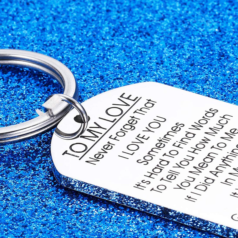 TO MY LOVE - Porte-clés motivant en acier inoxydable