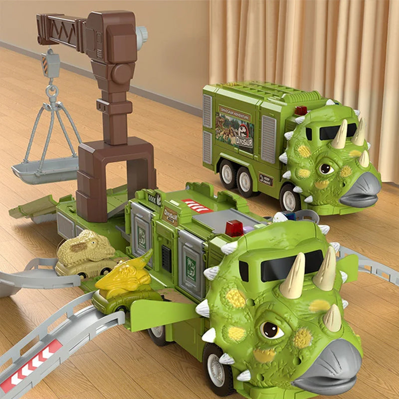 đŠNouvel Ensemble de Jouets de Piste de Camion dâIngĂ©nierie Transformant les Dinosaures