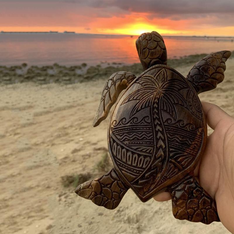 🎁Sculpture sur bois tortue hawaïenne
