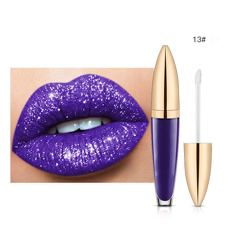 Rouge à lèvres longue durée brillant diamant 18 couleurs