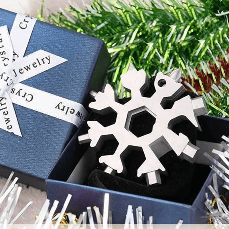 🎁Vente de Noël🎁Outil multifonction flocons de neige en acier inoxydable 18 en 1