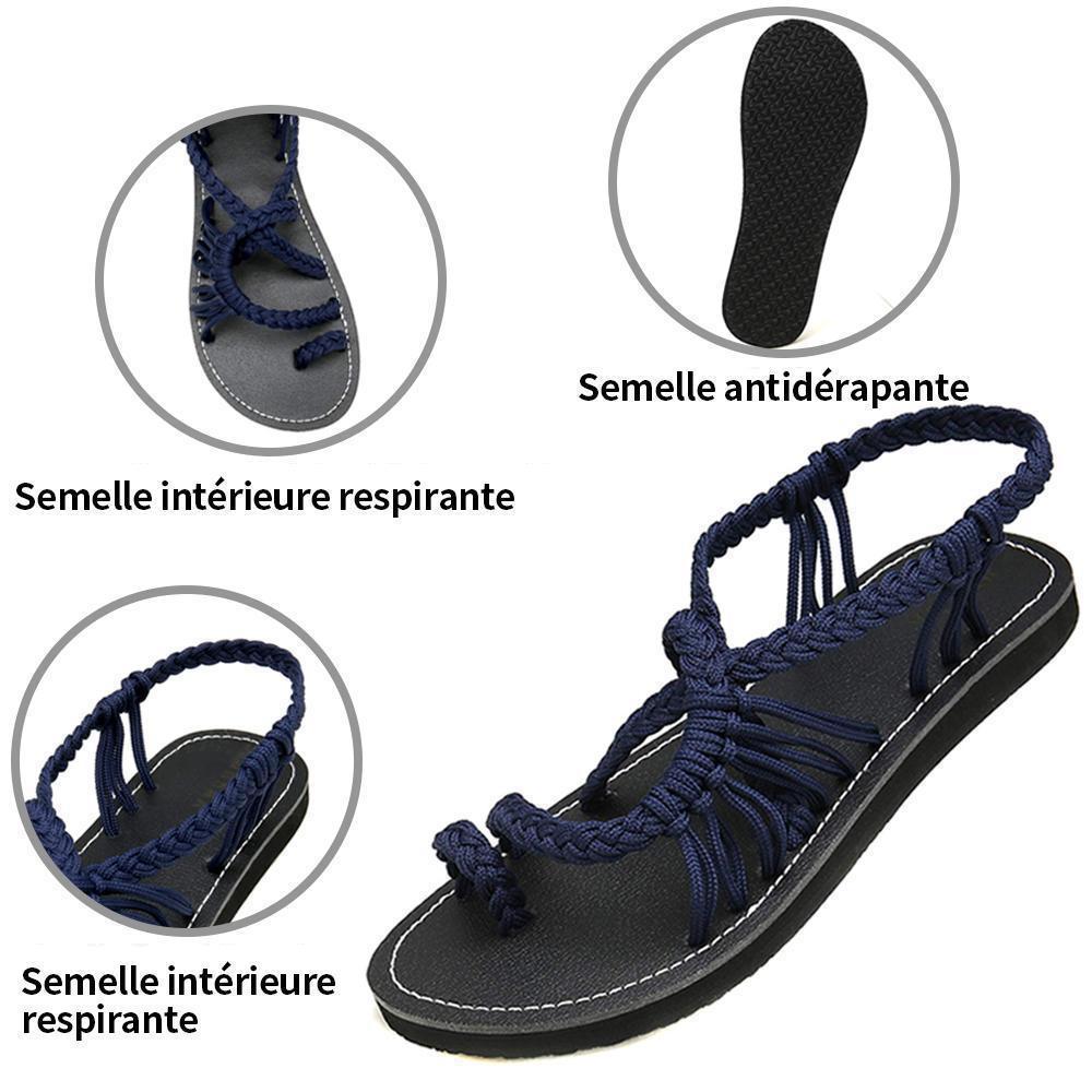 Sandales Tressées Confortable à la Mode