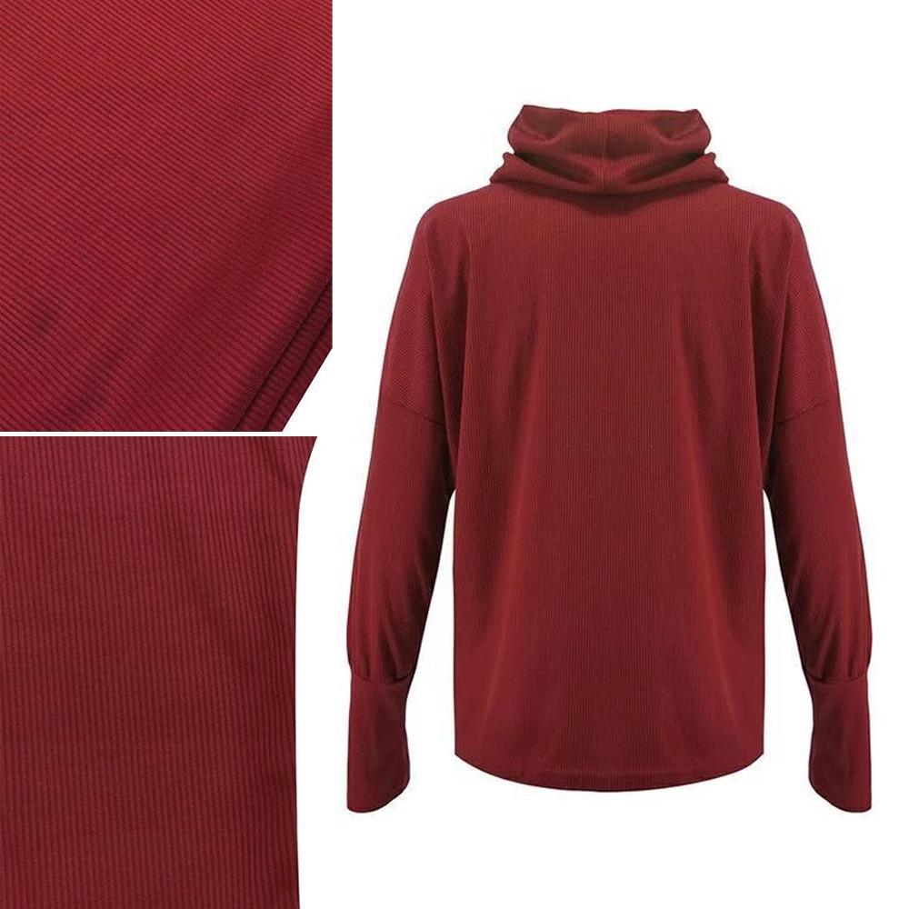 Pull décontracté uni à manches longues
