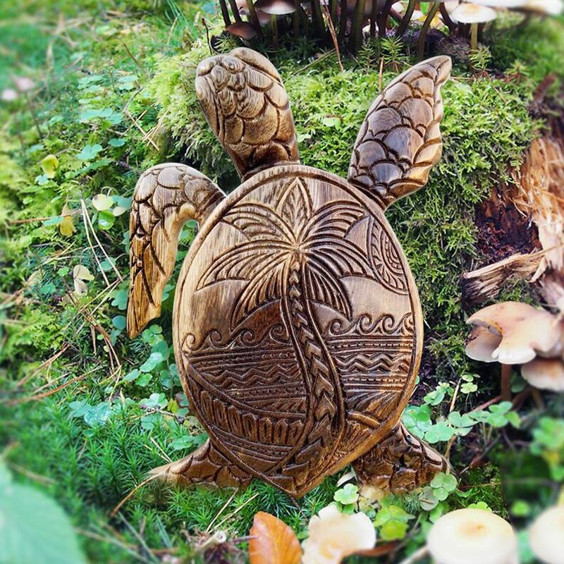 🎁Sculpture sur bois tortue hawaïenne