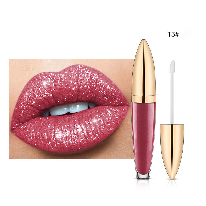 Rouge à lèvres longue durée brillant diamant 18 couleurs