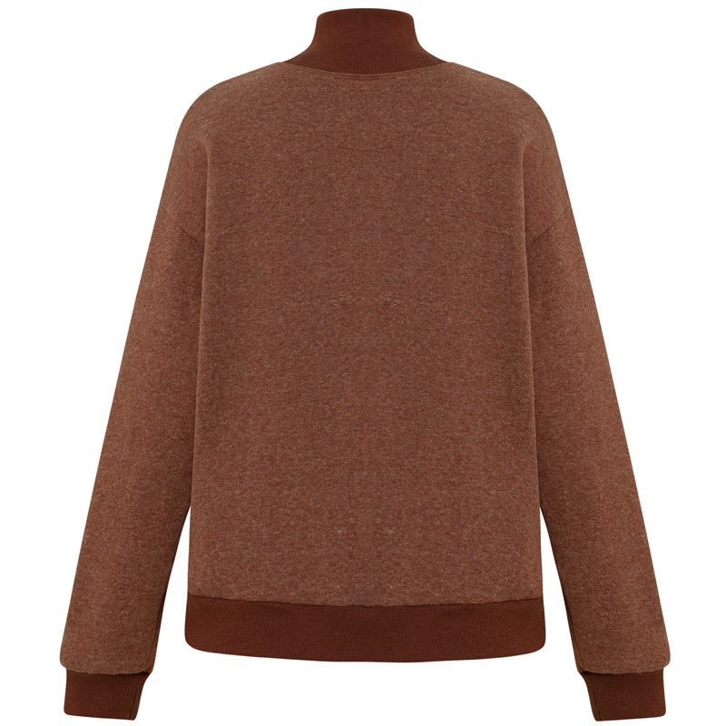 Col roulé uni avec poche