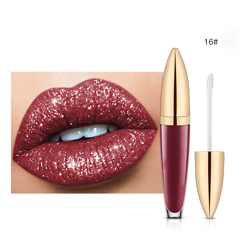 Rouge à lèvres longue durée brillant diamant 18 couleurs