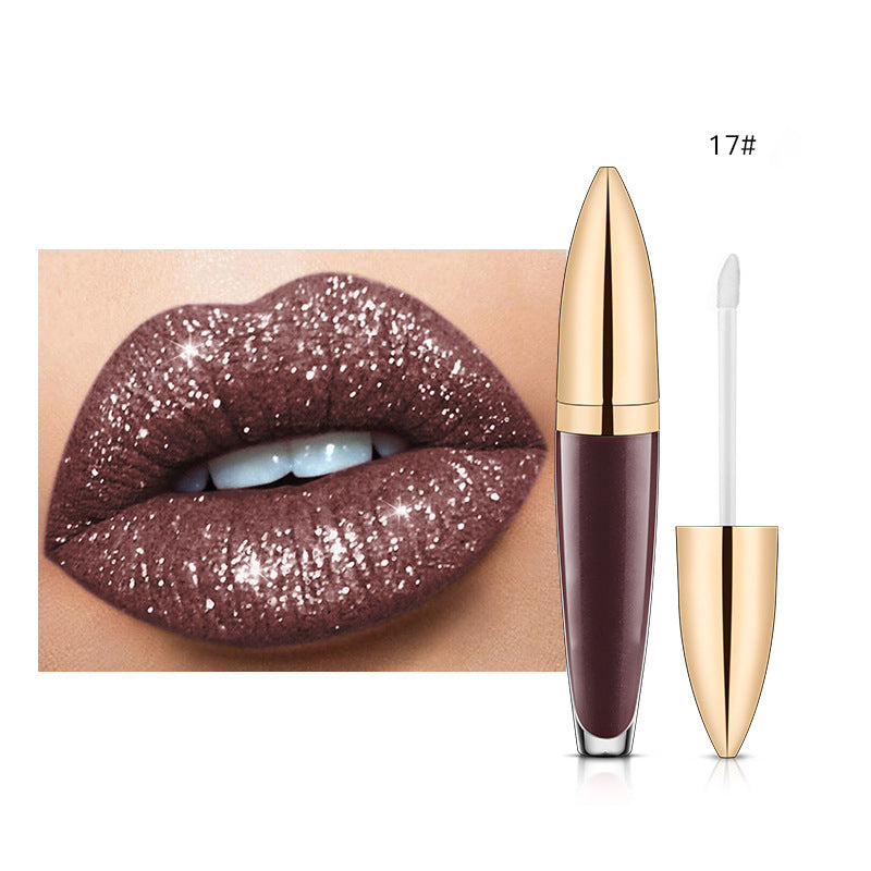 Rouge à lèvres longue durée brillant diamant 18 couleurs