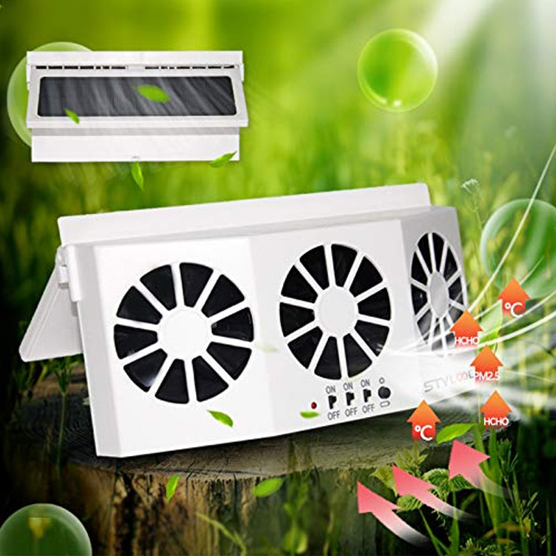 Ventilateur d'aération de fenêtre de voiture à énergie solaire