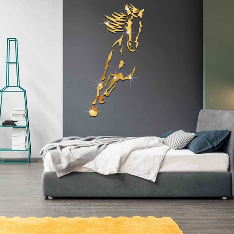 Sticker Mural Cheval Miroir Moderne Acrylique 3D