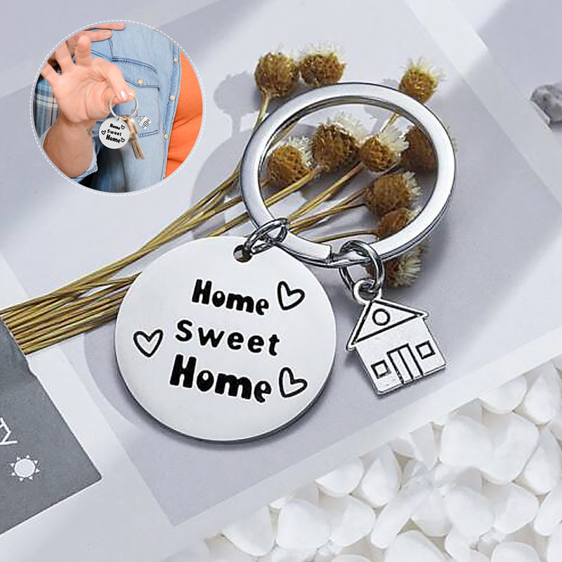 Maison Douce Maison Porte-clés En Acier Inoxydable