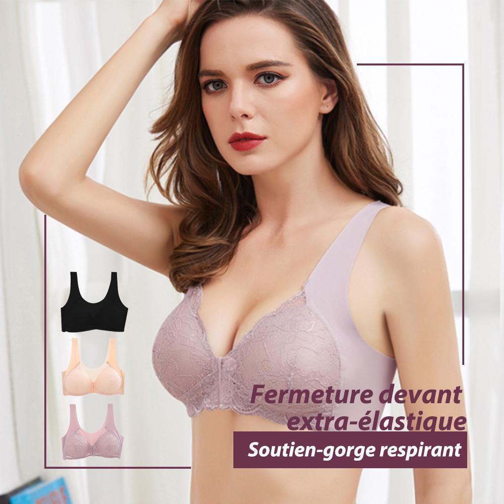 Soutien-Gorge Respirant Extra-Élastique Fermeture Frontale Sans Anneau en Acier