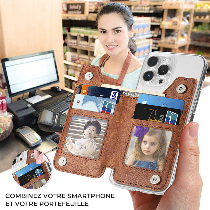 Porte-cartes adhésif multifonctionnel pour portefeuille de téléphone