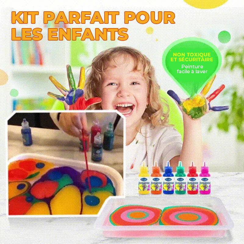 Kit d'Art de Peinture Marbrée à L'eau