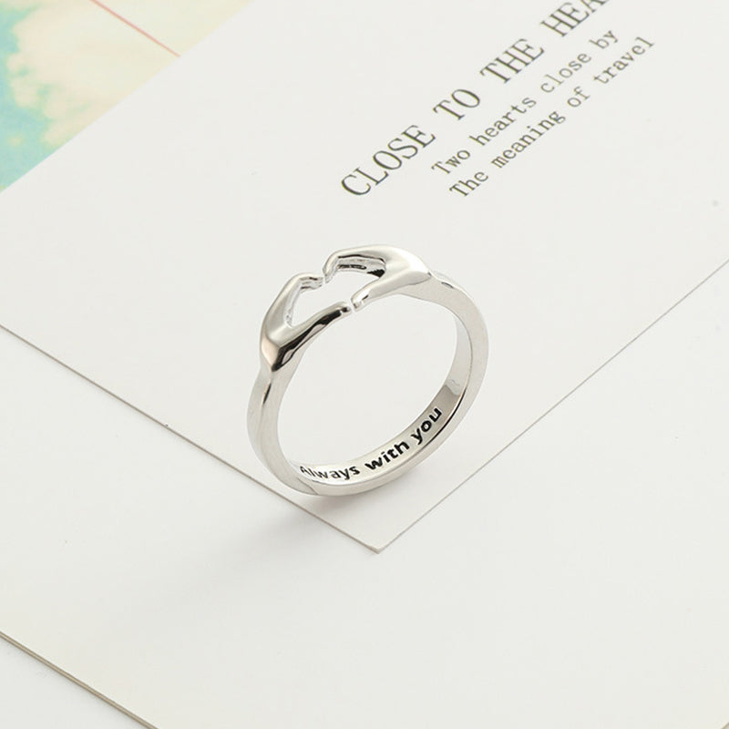 Bague de Couple de Mains Étreintes Aimantes