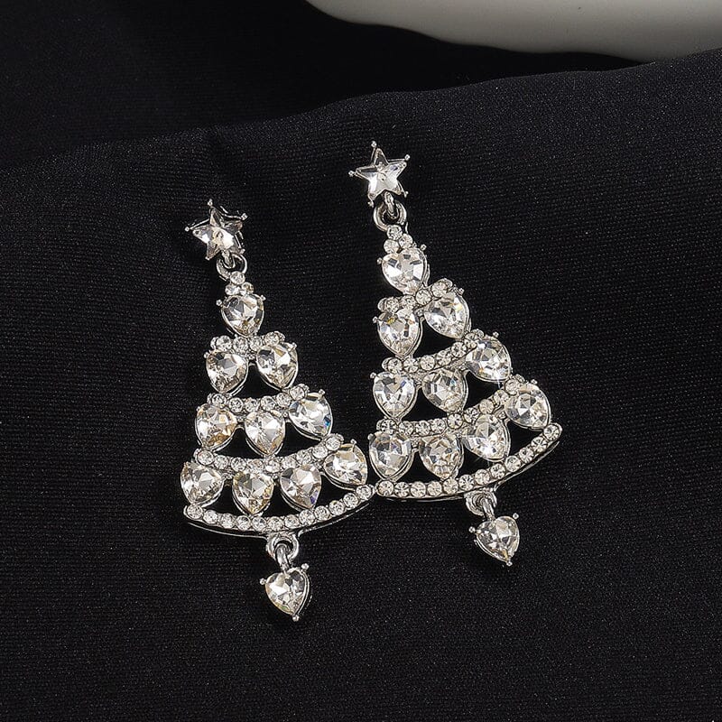 Boucles d'oreilles sapin de Noël scintillantes