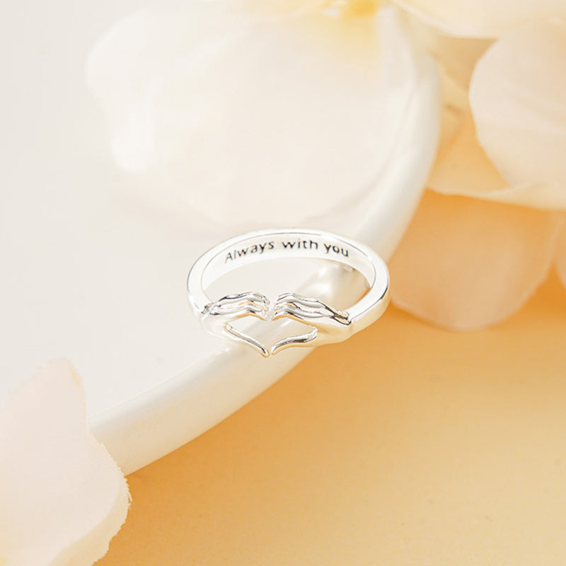Bague de Couple de Mains Étreintes Aimantes