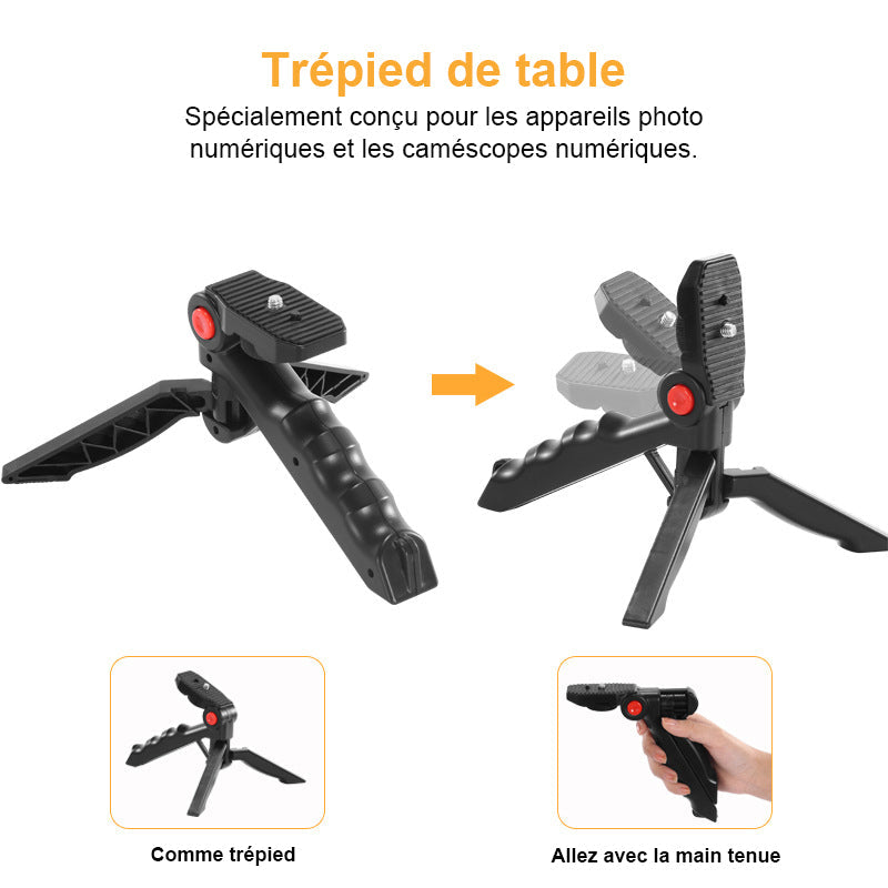 Kit de microphone vidéo professionnel avec trépied et lumière LED