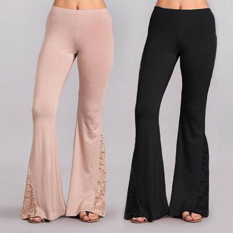 Femmes Pantalon Évasées Dentelles de la Mode