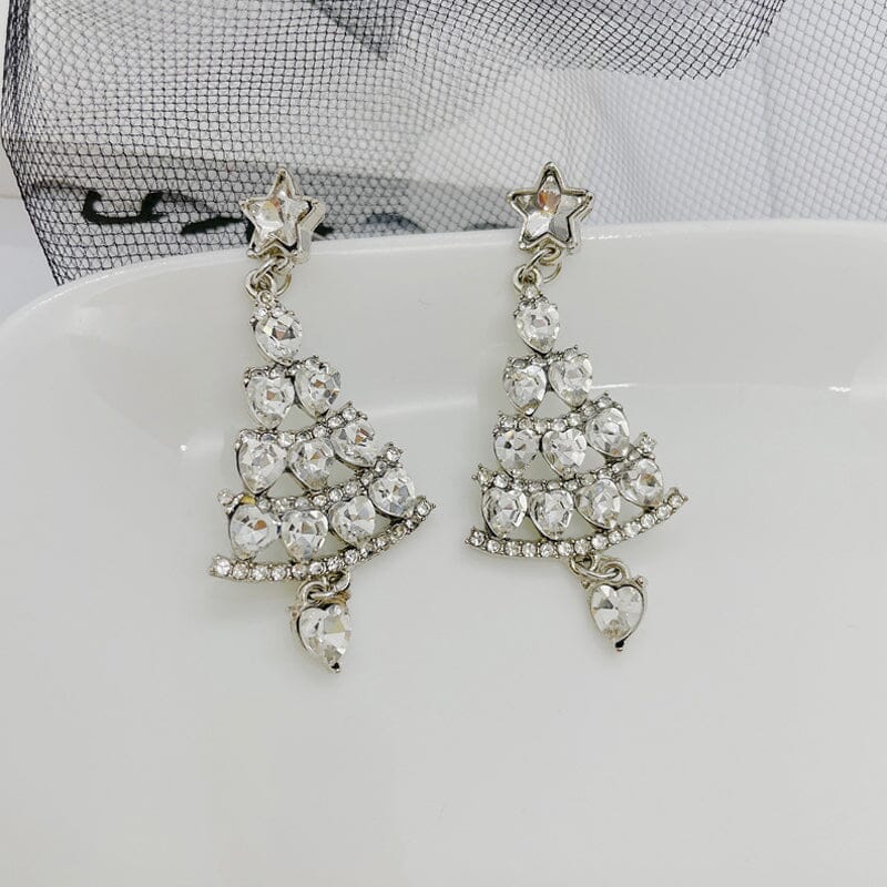 Boucles d'oreilles sapin de Noël scintillantes