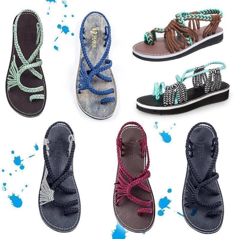 Sandales Tressées Confortable à la Mode