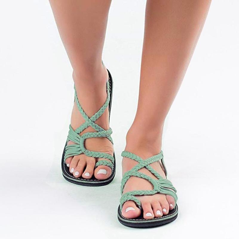 Sandales Tressées Confortable à la Mode