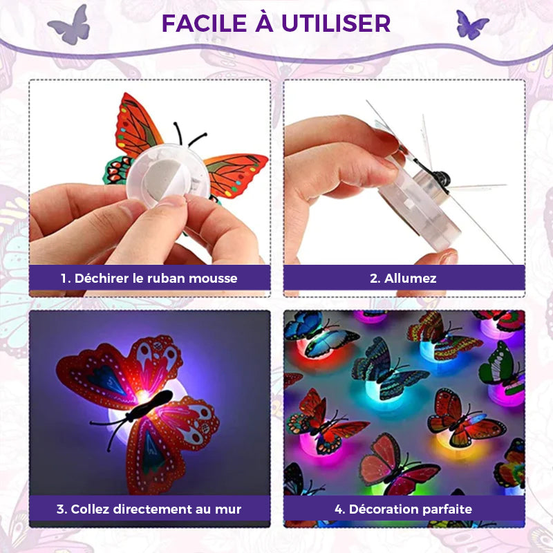 🦋Veilleuse 3D LED Papillon Décoration