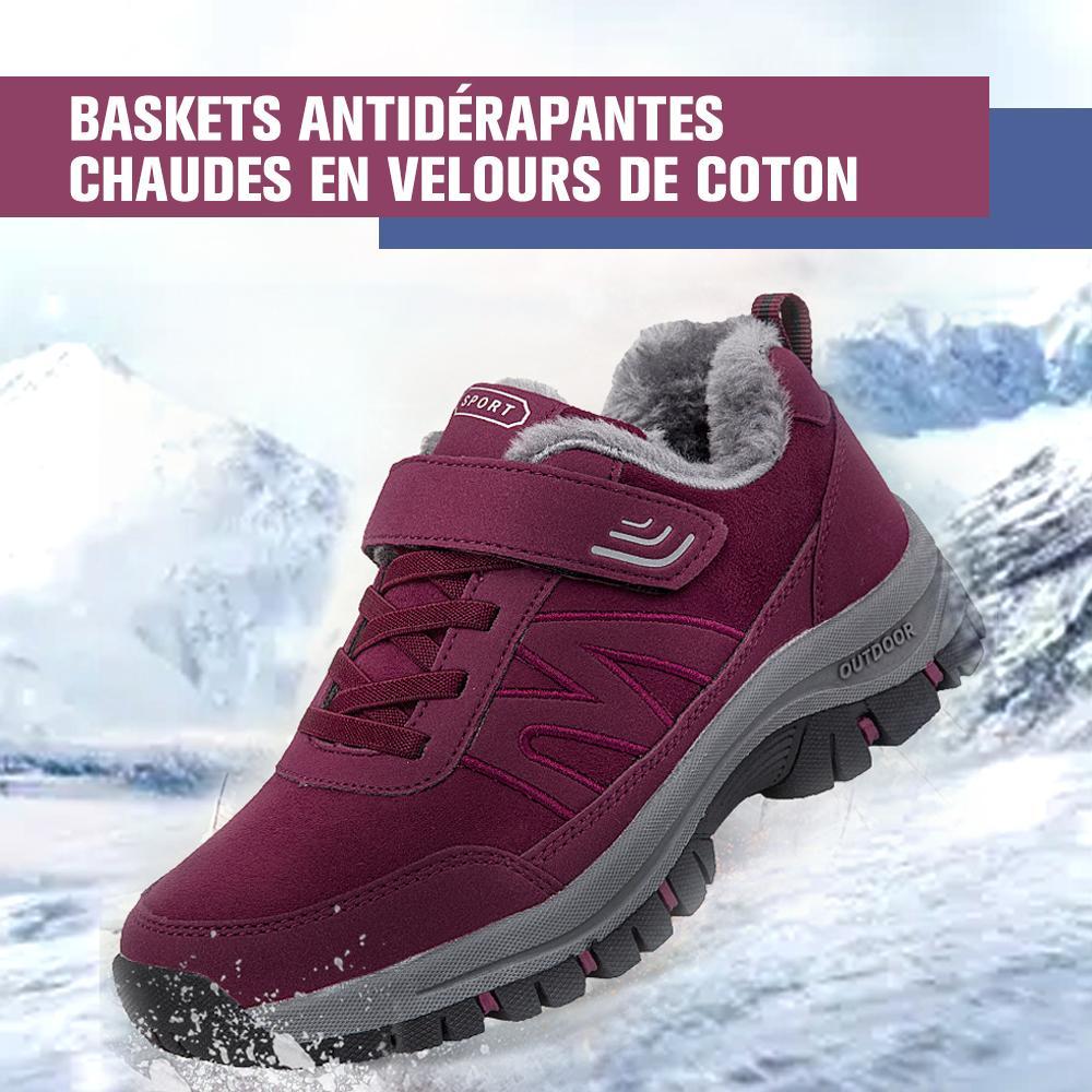 Baskets Antidérapantes Chaudes en Velours de Coton