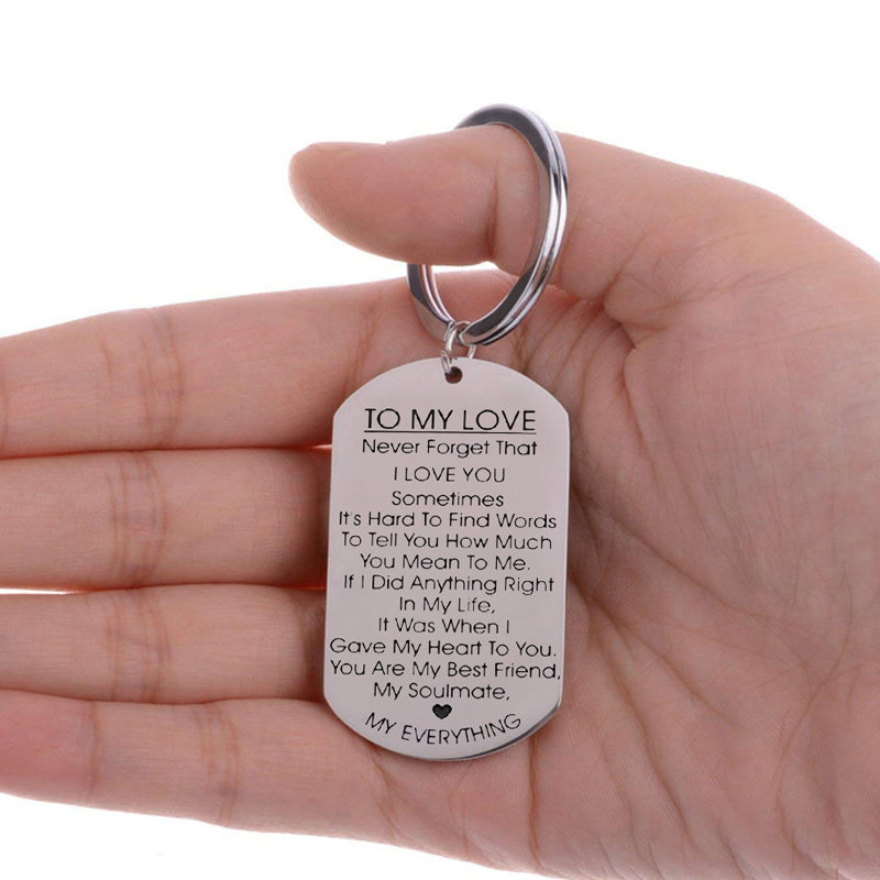 TO MY LOVE - Porte-clés motivant en acier inoxydable