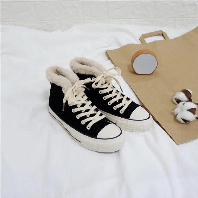 Chaussures de sport en fourrure hiver pour femmes
