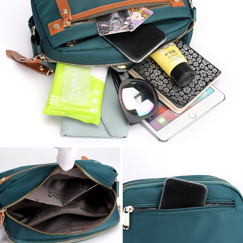 Sac à bandoulière de voyage décontracté en nylon uni